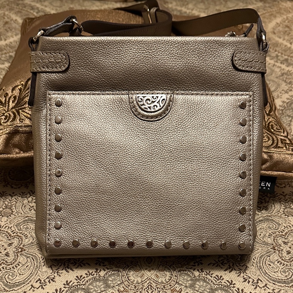 Brighton Metallic Pewter Crossbody Bag